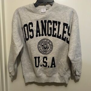 Zara Gray Crewneck Sweater with USA Print